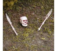 I LOVE FANCY DRESS Skeleton Ground Breaker - Skull + Two Skeleton Arms Halloween Party Decoration Set Breaking - Pack Of 3