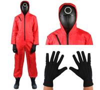 I Love Fancy Dress Squid Guard Circle Costume in Red | Size: 2XL I Love Fancy Dress Red 2XL