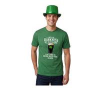 I Love Fancy Dress St Patricks Green T-Shirt with Hello in White & Sequin Tophat | Size: Medium I Love Fancy Dress Green Medium