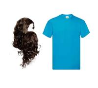 I LOVE FANCY DRESS Steve Inspired Costume - Mine Explorer Costume Set for Adults - Block World Outfit with Wig, Beard and Light Blue Top - Size XX-Large