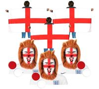 I Love Fancy Dress Three Lions England Set - Cape Flags, Lion Manes & Face Paint in Red | Size: 1 Pack I Love Fancy Dress Red 1 Pack
