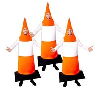 I LOVE FANCY DRESS Traffic Cone Costume - Orange & White Road Traffic Cone - Stag Night Funny Novelty Party Costume - Pack of 3