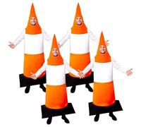 I LOVE FANCY DRESS Traffic Cone Costume - Orange & White Road Traffic Cone - Stag Night Funny Novelty Party Costume - Pack of 4