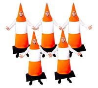 I LOVE FANCY DRESS Traffic Cone Costume - Orange & White Road Traffic Cone - Stag Night Funny Novelty Party Costume - Pack of 5