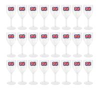 I LOVE FANCY DRESS Union Jack Wine Glass - Pack of 24 - Plastic Wine Glass with Union Jack Flag Design - King's Street Party Cup Tableware VE Day Commonwealth