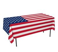 I LOVE FANCY DRESS USA Flag Tablecloth - Pack of 1 - 5ft x 3ft Polyester Table Cloth with Bold Stars and Stripes Print - 4th of July, Patriotic Events & American Themed Party Décor