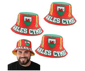 I LOVE FANCY DRESS Wales Bucket Hat - Featuring Welsh Flag and Cymru Print - Perfect Accessory for Football Fans World Cup Supporters Rugby Matches Welsh Pride Events Six Nations Headwear Costumes