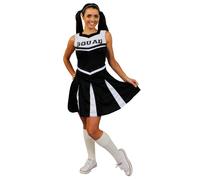 I Love Fancy Dress Women's Black Cheerleader Fancy Dress Costume | Size: 2XL I Love Fancy Dress Black 2XL
