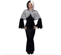 I Love Fancy Dress Women's Evil Dog Lady Costume With Bob Wig & Cape in Black | Size: 2XL I Love Fancy Dress Black 2XL