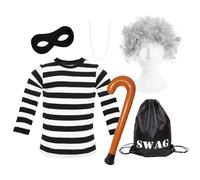 I Love Fancy Dress Women's Grandma Burglar Costume - Top, Wig & Accessories in Black | Size: Large I Love Fancy Dress Black Large