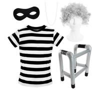 I Love Fancy Dress Women's Grandma Burglar Costume - with Zimmer Frame & Accessories in Black | Size: XL I Love Fancy Dress Black XL