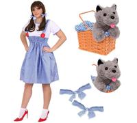 I Love Fancy Dress Women's Kansas Costume, Basket & Dog in Light Blue | Size: XL I Love Fancy Dress Light Blue XL