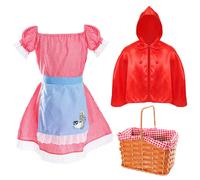 I Love Fancy Dress Women's Little Red Riding Hood Costume, Dog Toy & Basket | Size: Large I Love Fancy Dress Red Large