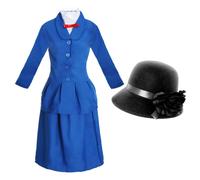 I Love Fancy Dress Women's Magical Nanny Costume - with Cloche Hat in Blue | Size: Small I Love Fancy Dress Blue Small