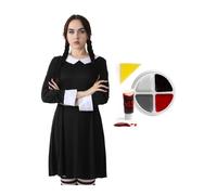 I Love Fancy Dress Women's Midweek Horror Costume - with Face Paint in Black | Size: Small I Love Fancy Dress Black Small