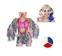I Love Fancy Dress Women's Official Licensed Harley Quinn Costume 3 Pcs | Size: Large I Love Fancy Dress Multicolor Large