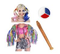 I Love Fancy Dress Women's Official Licensed Harley Quinn Costume 4 Pcs | Size: Large I Love Fancy Dress Multicolor Large