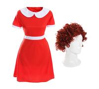 I Love Fancy Dress Women's Orphan Costume & Wig in Red | Size: 2XL I Love Fancy Dress Red 2XL