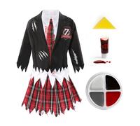 I Love Fancy Dress Women's Zombie School Halloween Costume With Facepaint & Blood | Size: Small I Love Fancy Dress Multicolor Small