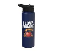 I Love Farming Apple Wheat Theme Stainless Steel Insulated Water Bottle