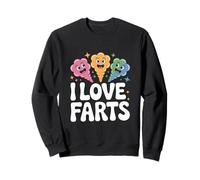 I Love Farts Fun Cute Cartoon Phrase Sweatshirt