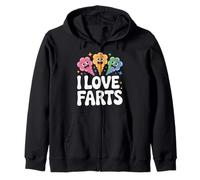 I Love Farts Fun Cute Cartoon Phrase Zip Hoodie