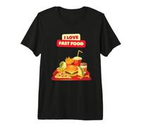 I Love Fast Food Burger Chips Pizza Sandwich Cheeseburger Premium T-Shirt