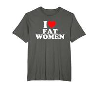 I Love Fat Women T-Shirt, Men's Big and Tall, Asphalt Grey, 3X Tall