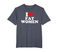 I Love Fat Women T-Shirt, Men's Big and Tall, Heather Blue, 6X Tall
