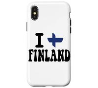 I Love FINLAND Heart Flag Retro Travel Souvenir Case for iPhone X/XS