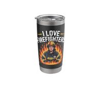 I Love Firefighters Brave Hero Appreciation Stainless Steel Insulated Tumbler
