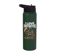 I Love Firefighters Brave Heroes Stainless Steel Insulated Water Bottle