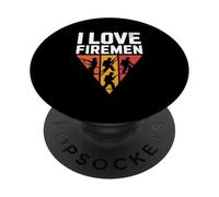 I Love Firemen Courage Brave Heroes PopSockets Adhesive PopGrip