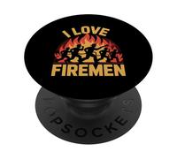 I Love Firemen Courageous Heroes Fire PopSockets Adhesive PopGrip