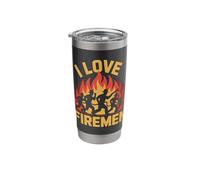 I Love Firemen Courageous Heroes Fire Stainless Steel Insulated Tumbler