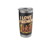 I Love Firemen Courageous Rescue Team Stainless Steel Insulated Tumbler