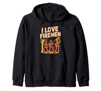 I Love Firemen Courageous Rescue Team Zip Hoodie