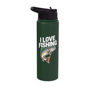 I Love Fishing Rainbow Trout Catch Joy Stainless Steel Insulated Water Bottle