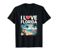 I Love Florida Flamingo Beach Vibes Value Graphic T-Shirt