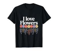 I Love Flowers Vibrant Blossoms Bloom Design Value Graphic T-Shirt, Men, Black, S