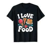 I Love Food Ice Cream Pizza Pancakes Fun Value Graphic T-Shirt