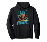 I Love Football American Football Running Player Pullover Hoodie