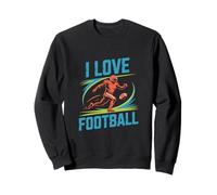 I Love Football American Football Running Player Sweatshirt