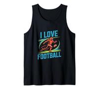 I Love Football American Football Running Player Tank Top