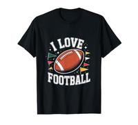 I Love Football Enthusiast Gridiron Pride Value Graphic T-Shirt