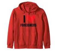I Love Foreigners Immigrants Human Rights Diverse Xenophobia Zip Hoodie
