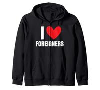 I Love Foreigners Immigrants Human Rights Diverse Xenophobia Zip Hoodie