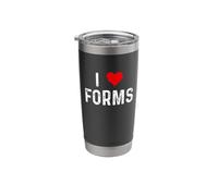 I Love Forms - Heart - Paperwork Boss Project Management Stainless Steel Insulated Tumbler