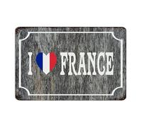 I Love France 8x12 Inch Metal Signs Outdoor Personalized Patio Office Shop Home Décor Aluminum Metal Sign Flag Sports Bar Party Events Tin Signs for Backyard