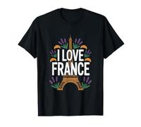 I Love France Eiffel Tower Lavender Value Graphic T-Shirt